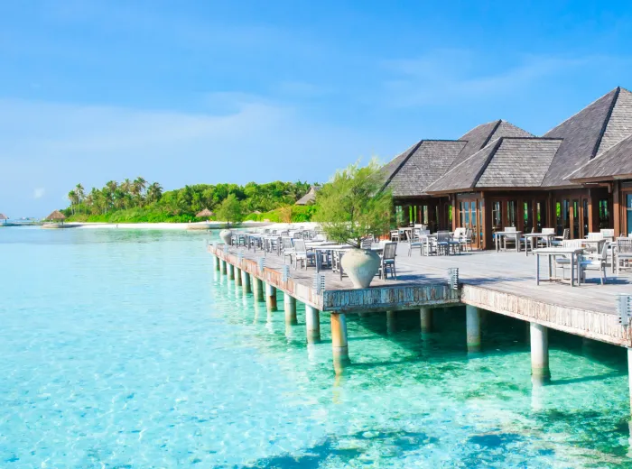 Bungalow sull'acqua alle Maldive
